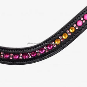 ที่คาดคิ้วหนังม้าหนังอานแบบหนาทำจากคริสตัลขนาดเล็กตามสั่งตกแต่งทำจากหนัง - Product Image 6