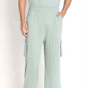 Pantalones Cargo de Lona para Hombre, a la Moda, Ligeros, de Cintura Alta, Ajustados, Cómodos, Casuales, con Cintura Elástica - Product Image 2