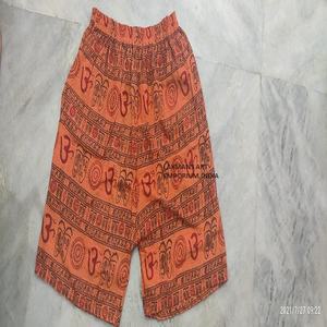 กางเกงขาสั้นสไตล์โบฮีเมียนพิมพ์ลายแมนทราจากอินเดียผ้าคอตตอนเอวปานกลางระบายอากาศ - Product Image 2