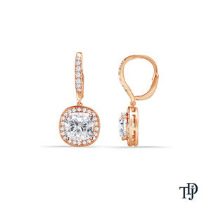 Pendientes de Oro de 14K con Diamantes Cultivados en Laboratorio, Corte Cojín, Brillo Brillante, Estilo Vintage - Product Image 3