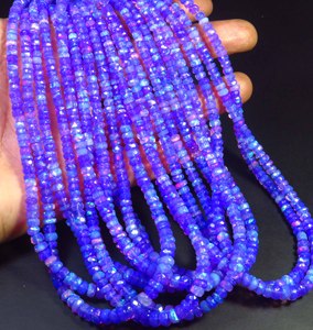 <b>Pink</b> Full Flash Opal Gemstone Beads 16" Strand Rondelle Welo Ethiopian 3.5-5.5mm Natural <b>Drilled</b> Faceted High Grade Color Play - Product Image 3