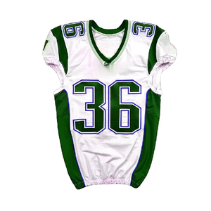 IMPROVEMENTS SPORTS <b>Mens</b> American Football Jersey <b>White</b> Maroon Green 36 V-Neck Sleeveless Mesh Plus Size Moisture Wicking - Product Image 6
