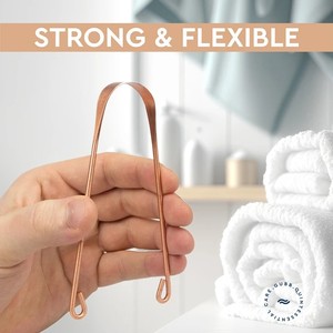 Dhanthal en cuivre pur à 100 % avec manche antidérapant pour l'hygiène buccale – Nettoyeur de langue portable de qualité supérieure - Product Image 3
