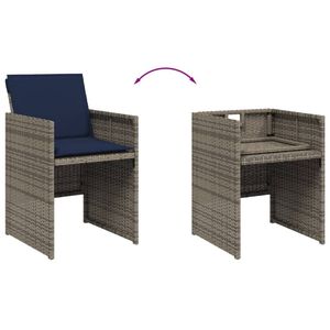 Juego de 12 Sillas de Comedor para Patio en Gris y Azul Marino, Elegantes Conjuntos de Jardín - Product Image 6