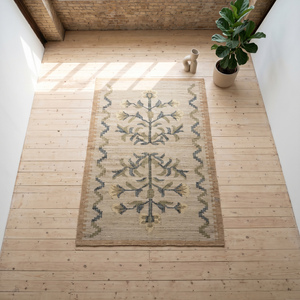 Modern Handmade Jute Anti-Slip <b>Thick</b> <b>Pile</b> <b>Rug</b> Geometric Pattern Decorative Border Textured Area Carpet Living Room Bedroom Decor - Product Image 1