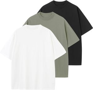 T-shirts décontractés vintage en coton coupe ample à manches courtes pour hommes et femmes, col rond, vente en gros - Product Image 6