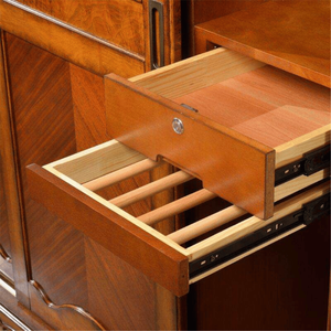 Armario Europeo Clásico Funcional de Madera de Caoba Sólida con Puertas Corredizas, Almacenamiento Ecológico en Color Nogal Oscuro para Dormitorio o Apartamento - Product Image 4