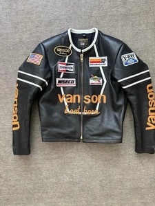 Chaqueta de Motociclista de Cuero Vanson Negra Estilo Cafe Racer - Product Image 1