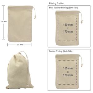 ถุงผ้าแคนวาสแบบมีเชือกผูก ปิดด้วยเชือก ขนาดสั่งทำได้ - Product Image 5