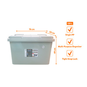 Caja de Almacenamiento de Juguetes de Plástico Extra Grande de 120L con Tapa de Cierre Hermético, Organizador para Lavandería, Contenedor Resistente en Colores Pastel - Product Image 3