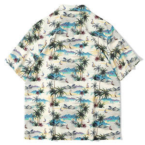 Men Beach <b>Shirts</b> Casual Summer Vacation Short Sleeve <b>Shirt</b> Printed <b>Patchwork</b> Top Beach Button Up - Product Image 2