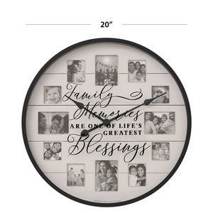 Orologio da Parete con Cornice Portafoto Ispirato al Stile Rustico, Design Silenzioso in Resina - Product Image 2
