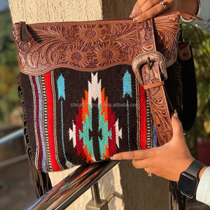 กระเป๋าถือสำหรับผู้หญิงแอซเท็กทรงอานม้าหลายสีกระเป๋ามีสไตล์สไตล์สไตล์โบฮีเมียนดีไซน์ใหม่ - Product Image 3