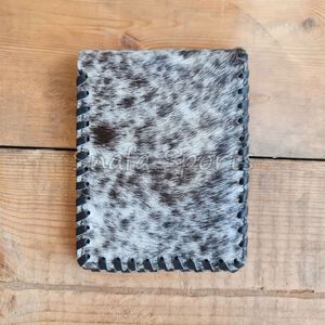 Portefeuille court vintage pour homme en cuir de vachette véritable, fait main, style simple, avec fonction RFID, doublure en polyester, fermeture ouverte - Product Image 5