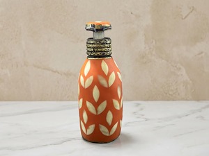 Dispensador de Jabón Decorativo Naranja con Incrustaciones de Madreperla en Forma de Hoja, Elegante Botella con Bomba para Loción, para Baño, Lavabo de Cocina - Product Image 5