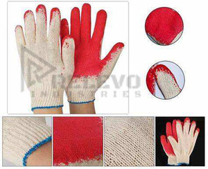 Red Latex <b>Glove</b> Cotton Knit Protective Gear Industrial Gardening Construction Safety Working <b>Gloves</b> Guantes - Product Image 6