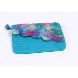 Sophisticated Women's <b>Clutches</b> Felt Coin Purse/Money Bag <b>Green</b> Feltandwool - Product Image 1