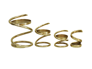 Porte-bougies en métal doré, design spirale, support décoratif moderne pour bougies chauffe-plat, pièce de décoration de table unique, centre de table - Product Image 2