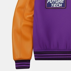 Produit le plus vendu, veste varsity à capuche pour homme, style streetwear, design avec patch brodé, veste varsity pour homme, style streetwear - Product Image 4