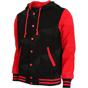 Chaqueta Varsity Personalizada para Hombre con Capucha, Chaqueta Bomber con Botones a Presión y Bloques de Color, Sudadera Casual Estilo Streetwear - Product Image 6