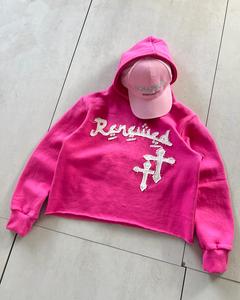 Custom Bubble Print Logo Hoodies Wholesale Multiple Colors Available Street Punk Web Unisex Hooded Sweatshirts - Product Image 4