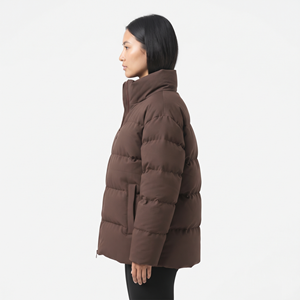 Best Quality Fashion Women's Puffer Jacket Winter Coat Stand Collar Zip Up Quilted Outerwear Custom Apparel - Product Image 4