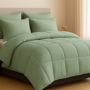 Durable Emerald Microfiber solid <b>Comforter</b> with 200 GSM for All Seasons and Wholesale Orders In Bulk Quantity for Export - Product Image 3