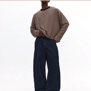 Summer Custom Made Men's Long Sleeve Striped Cotton Jersey T-Shirt O-Neck Casual Plus Size Knitted <b>Top</b> <b>Maroon</b> Stripes Men Shirt - Product Image 4