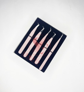 Pince à épiler professionnelle d'extension de cils en acier inoxydable à 90 degrés marque privée personnalisée forte tenue mince volume droit - Product Image 3