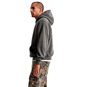 Pull à capuche surdimensionné 100% coton avec logo personnalisé pour hommes Sweat-shirt d'hiver décontracté en coton mélangé avec col à capuche - Product Image 4