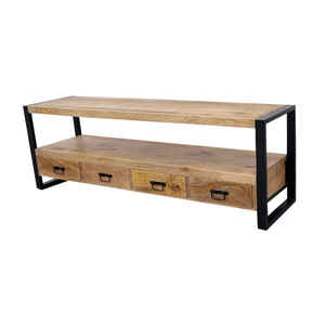 Industrial <b>TV</b> Cabinet Cum Console Furniture Multi Purpose Indian Handmade 4 Drawers and <b>Shelf</b> <b>for</b> TVC <b>for</b> Living Room Furniture - Product Image 2