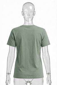 Camiseta informal de cuello redondo para mujer, estampado de cerezas y lazos rosas, manga corta, poliéster/algodón, top de verano - Product Image 3