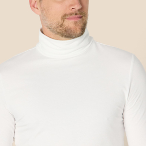 Suéter de cuello alto para hombre de alta calidad, corte ajustado, mezcla de algodón y poliéster, para todas las temporadas, suave, transpirable y a la moda. - Product Image 3