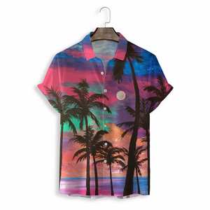Camisas de Hombre con Estampado Tropical de Palmeras, Estilo Hawaiano, para Verano 2026, Camisas Casuales de Playa con Botones, Personalizables - Product Image 3