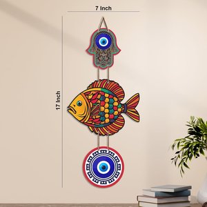 Decoración de Pared con Forma de Pez en MDF Multicolor con Protección Contra el Mal de Ojo para la Entrada del Hogar, Decoración Vastu - Product Image 6