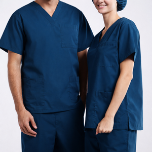 New Style Custom Printed Logo Woven ODM <b>Scrub</b> <b>Sets</b> Unisex Plus Size Stretchy Spandex Hospital - Product Image 2