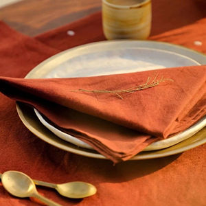 Serviette de table réutilisable en coton cannelle, écologique et lavable, pour mariage, fête, cuisine quotidienne et décoration de salle à manger - Product Image 3