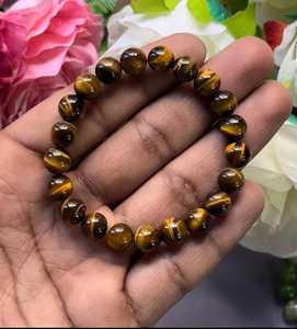 ลูกปัดไทเกอร์อายทรงกลม 8 มม. ขัดเงาสำหรับทำสร้อยข้อมือ - Product Image 1