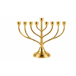 Ménorah de Hanouka en métal en gros, 9 branches, plaqué or, chandelier juif classique avec étoile de David pour la décoration intérieure - Product Image 2