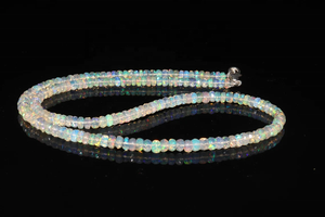 AAA สร้อยโอปอลเอธิโอเปียนโอปอล rondelle 925เงินสเตอริงประดับอัญมณีหรูหราโอปอลเอธิโอเปียเหลี่ยมเพชรพลอยธรรมชาติ - Product Image 2