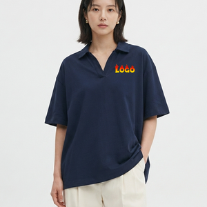 Camisetas Polo Azul Marino de Piqué 100% Algodón de Alta Calidad Personalizadas para Mujer, Transpirables, Casuales, para Trabajo, Fabricante - Product Image 4