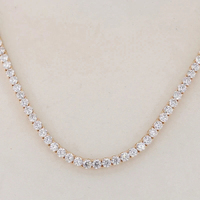 Chaîne tennis unisexe en diamant de laboratoire 5,00 mm, plaqué platine PT950, couleur F, pureté VVS-VS, taille brillant, style Hip Hop Iced, certifié IGI