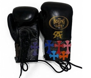 Customized No Boxing No Life Canelo Black Multi Real Cowhide Leather Boxing <b>Gloves</b> Mexican Style Lace-Up Lightweight - Product Image 6