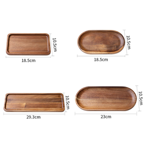 Plateau à dessert en bois BSCI avec poignée, plateau alimentaire rustique en bois antique avec poignées, plateau de rangement en bois pas cher - Product Image 3