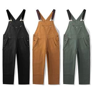 Jean ample multipoches taille haute pour homme, en denim de coton, prêt à expédier, salopette ajustable à séchage rapide, personnalisable - Product Image 1
