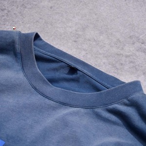 Camiseta de Manga Larga de Doble Capa de Alta Calidad para Hombre, Cuello Redondo, Ribete en Contraste, Algodón Tejido, Color Sólido, Estampado de Letras en la Parte Delantera - Product Image 2