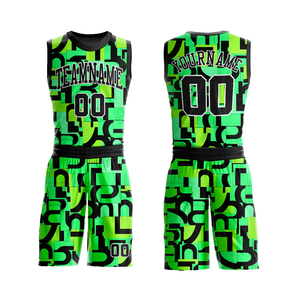 Conjuntos de Camisetas de Baloncesto de Última Tendencia para Adultos, Sublimación Geométrica, Sin Mangas, 100% Poliéster, Kits de Baloncesto Juveniles - Product Image 1