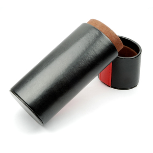 Étui à lunettes cylindrique unique en cuir PU rigide - Product Image 4