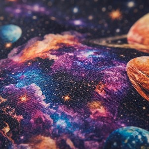 Bolso de mano de lona de yute con estampado espacial Galaxy, ecológico, de gran capacidad, para mujer, reutilizable, para compras, diseño celestial, abierto - Product Image 5