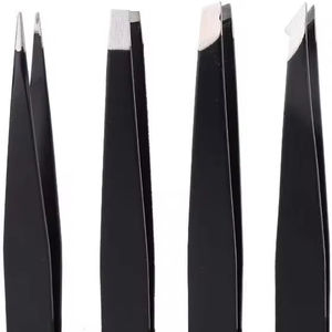 ชุดแหนบต่อขนตาปลายไฟเบอร์แบบกำหนดเอง 90 องศา ยี่ห้อส่วนตัว พร้อมด้ามจับไฟเบอร์ วัสดุสแตนเลส สำหรับต่อขนตา - Product Image 1